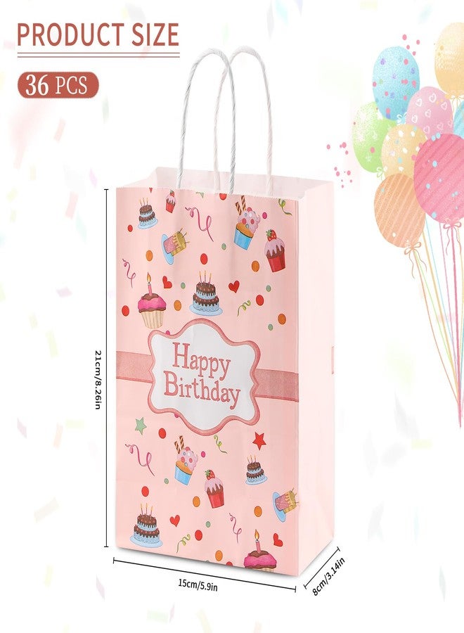 Motroce 36 PCS Happy Birthday Gift Bags with Handle 8.2 x 5.9 x3.1 inches Colorful Paper Bags, Reusable Party Favor Bags Goodie Bags for Birthday Party Gifts(12 Style) - Image 2